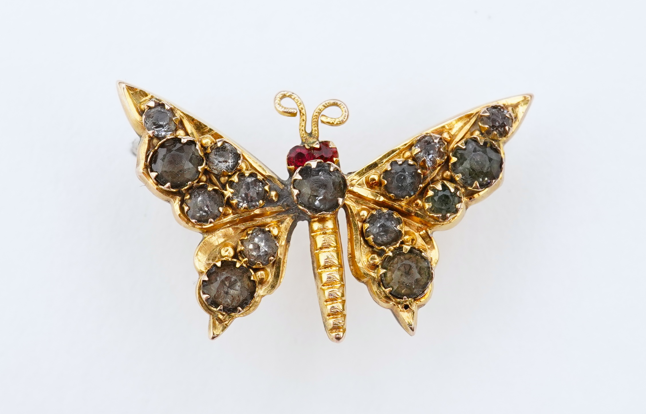 A Victorian gold and paste brooch, circa 1896
